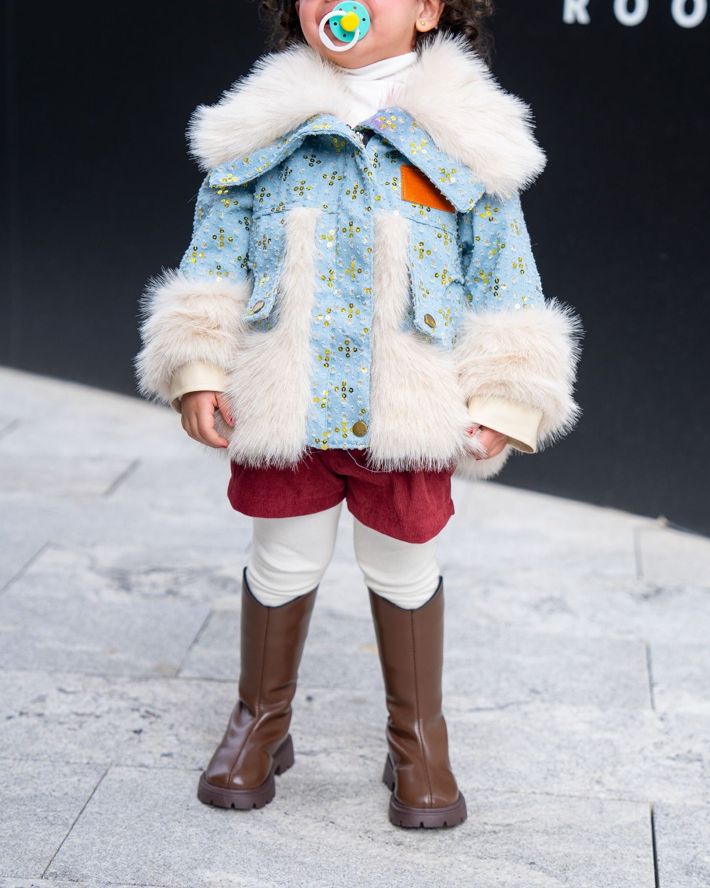 Winter Jacket Girl Warm Faux Fur Coat