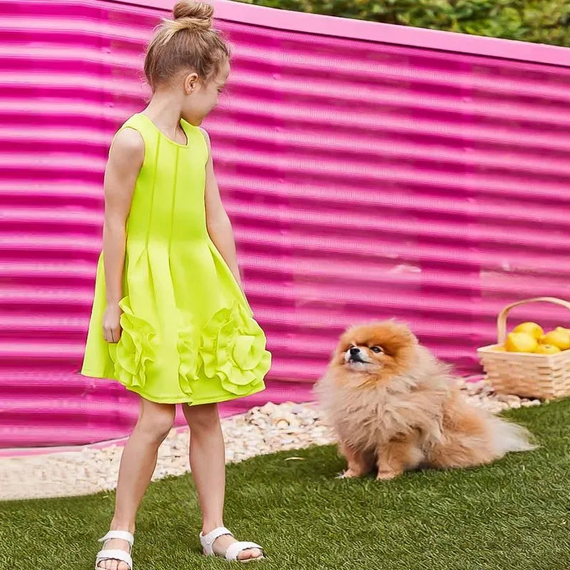 Dress Children Summer Sleeveless Flower