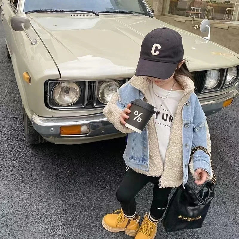 Jacket Fleece Denim Kids Coats