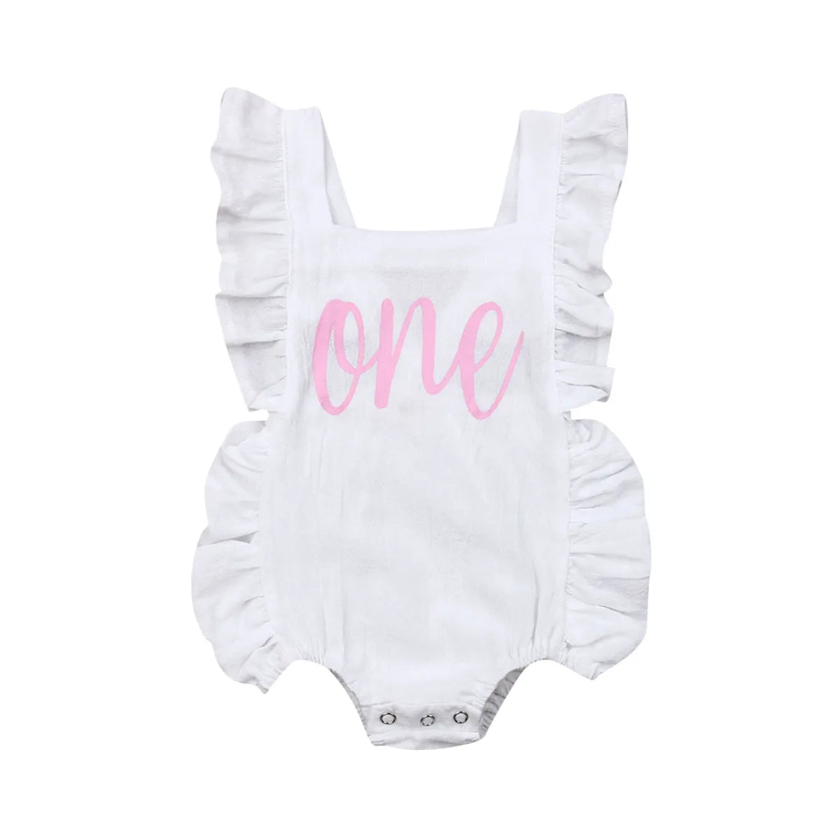 0-24M Infant Girls Solid Color Romper Baby Summer Clothing Sleeveless Square Neck Ruffle Romper Jumpsuits Toddler Overalls