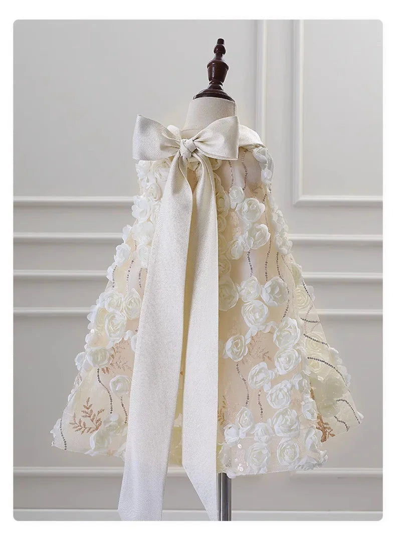 Sequin Children's Gown Fashionable Flower
