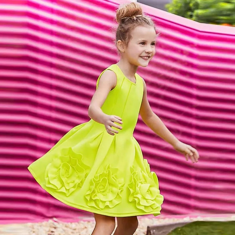 Dress Children Summer Sleeveless Flower