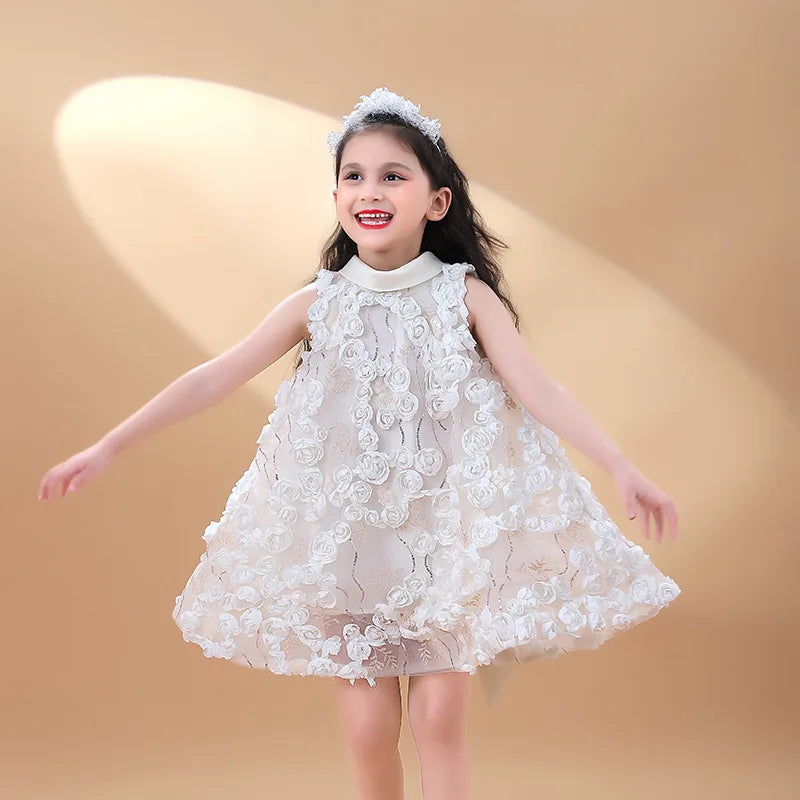 Sequin Children's Gown Fashionable Flower