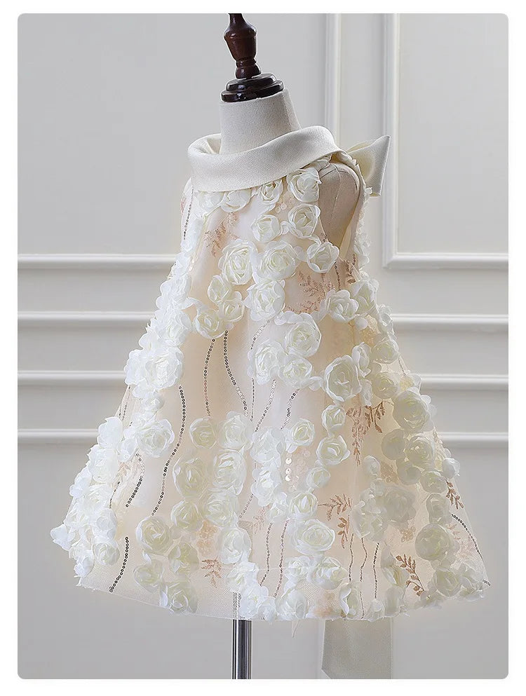 Sequin Children's Gown Fashionable Flower