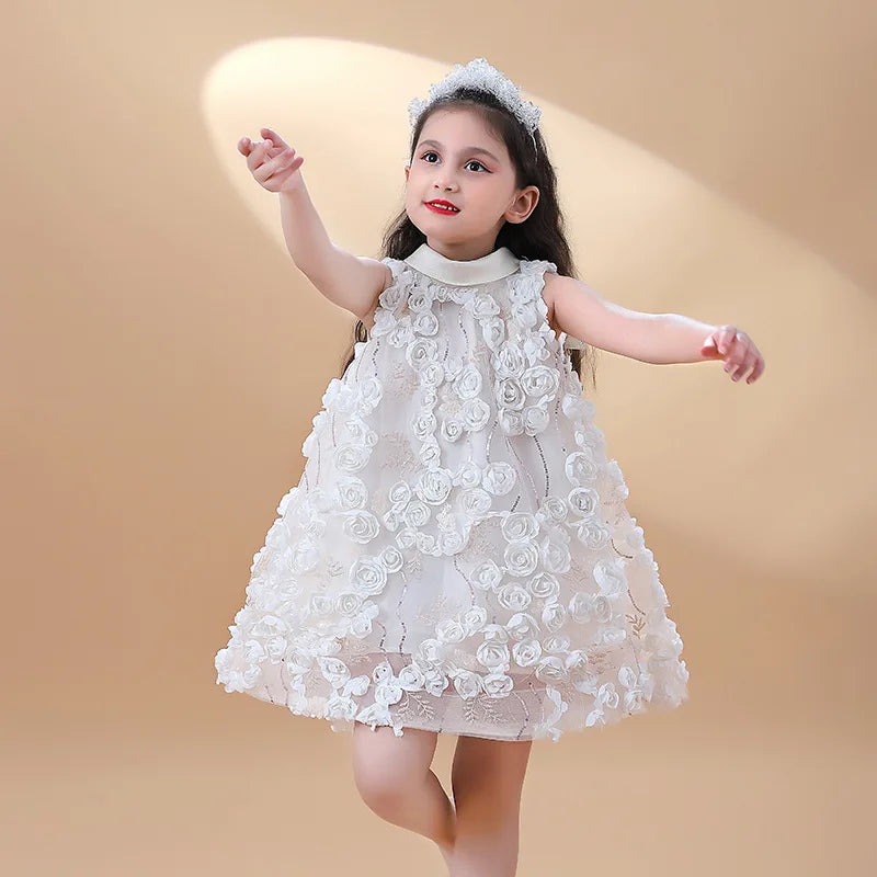 Sequin Children's Gown Fashionable Flower