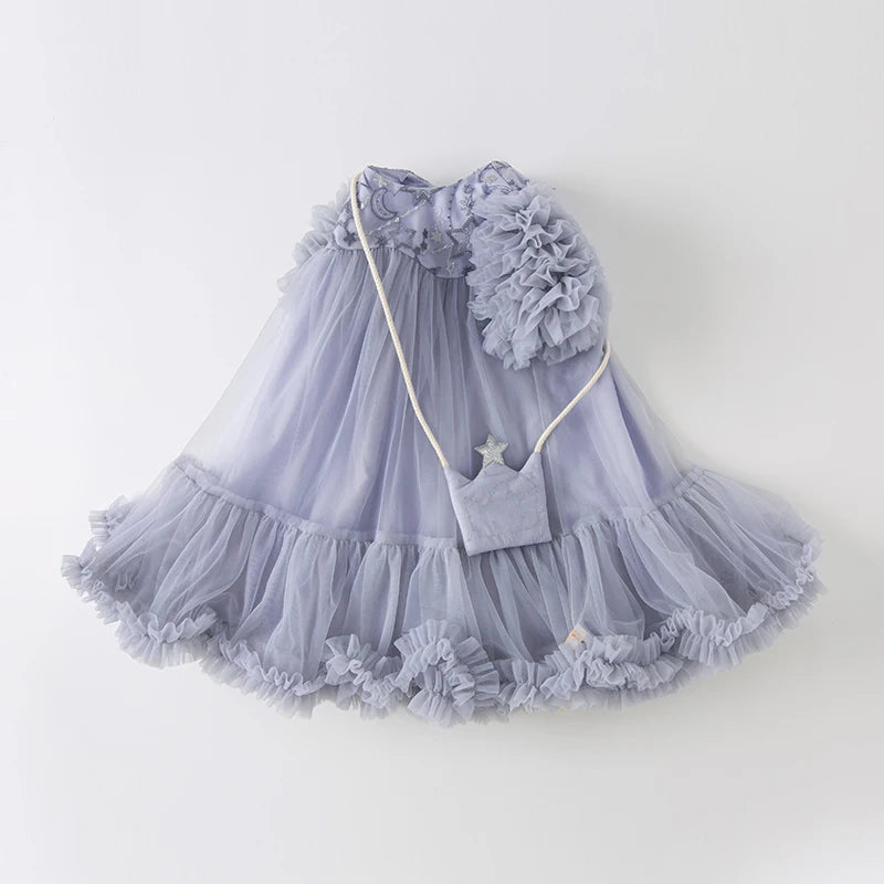 Gray Blue Dress Children Baby Girls