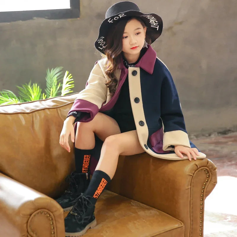 Woolen Coat Children Woolen Windbreaker