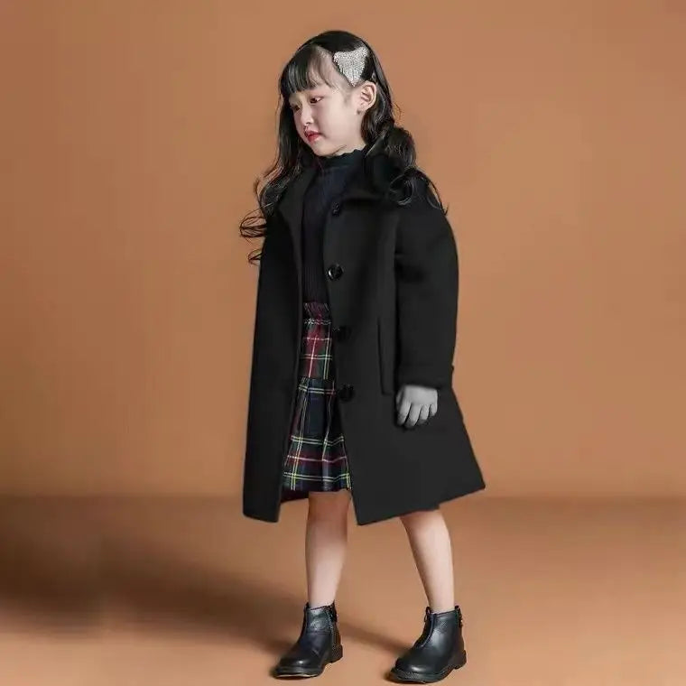 Girls Wool Coats Cute Kids Wool Jackets