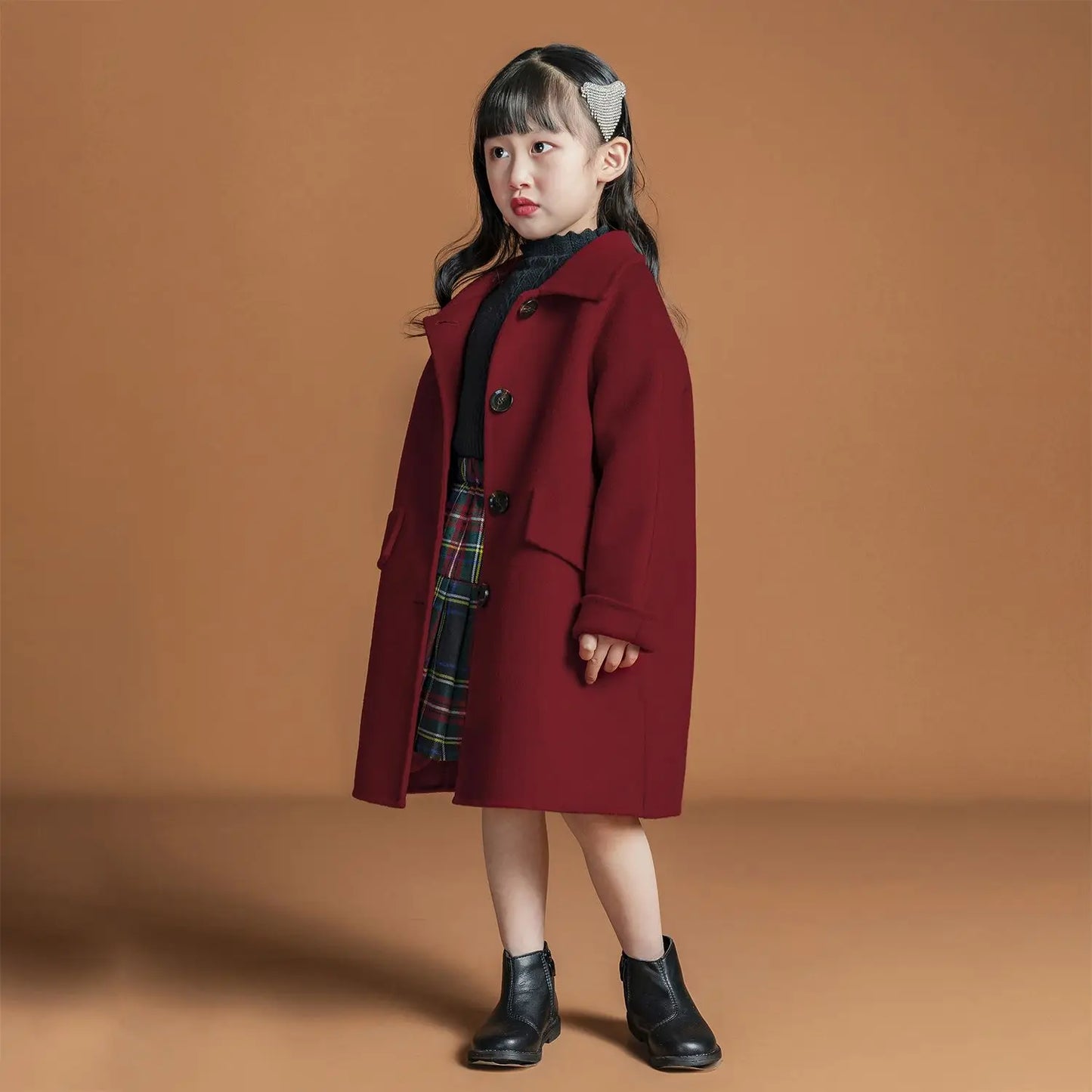 Girls Wool Coats Cute Kids Wool Jackets