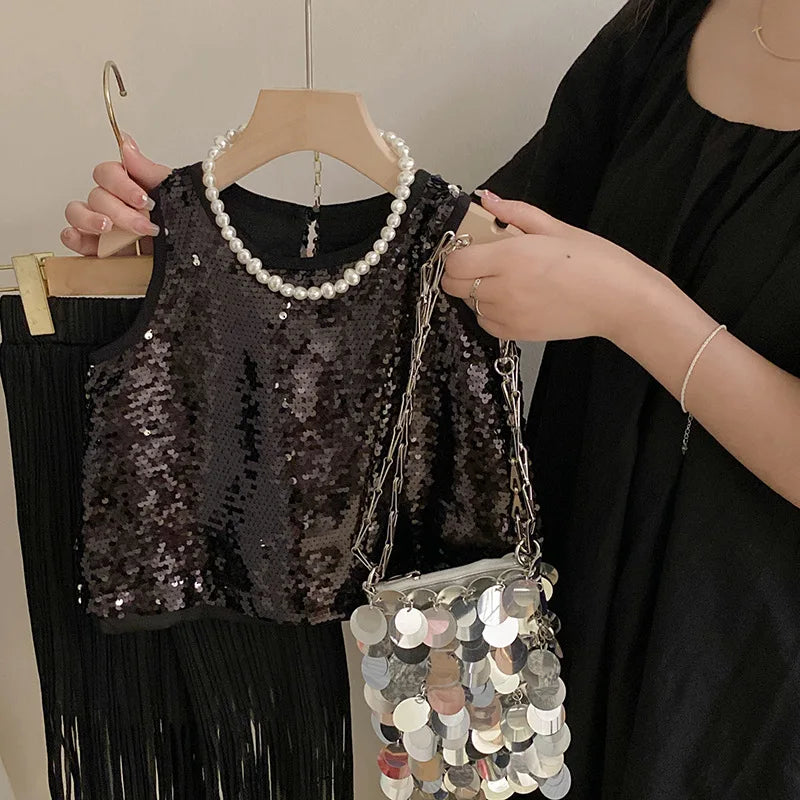 Children's Clothing Sequined Sleeveless