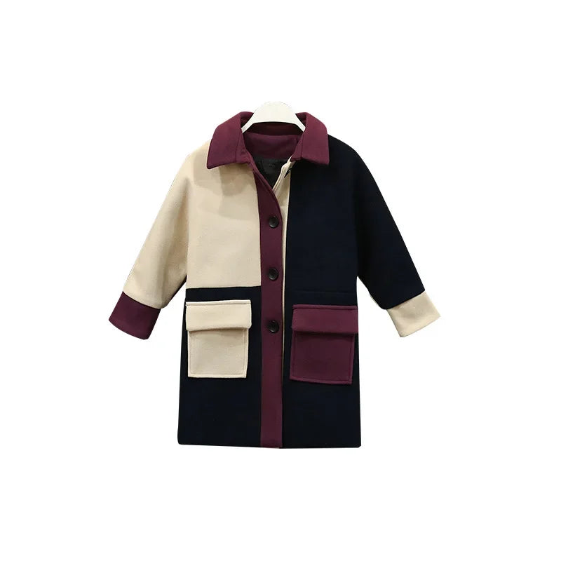 Woolen Coat Children Woolen Windbreaker
