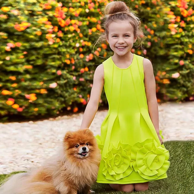 Dress Children Summer Sleeveless Flower