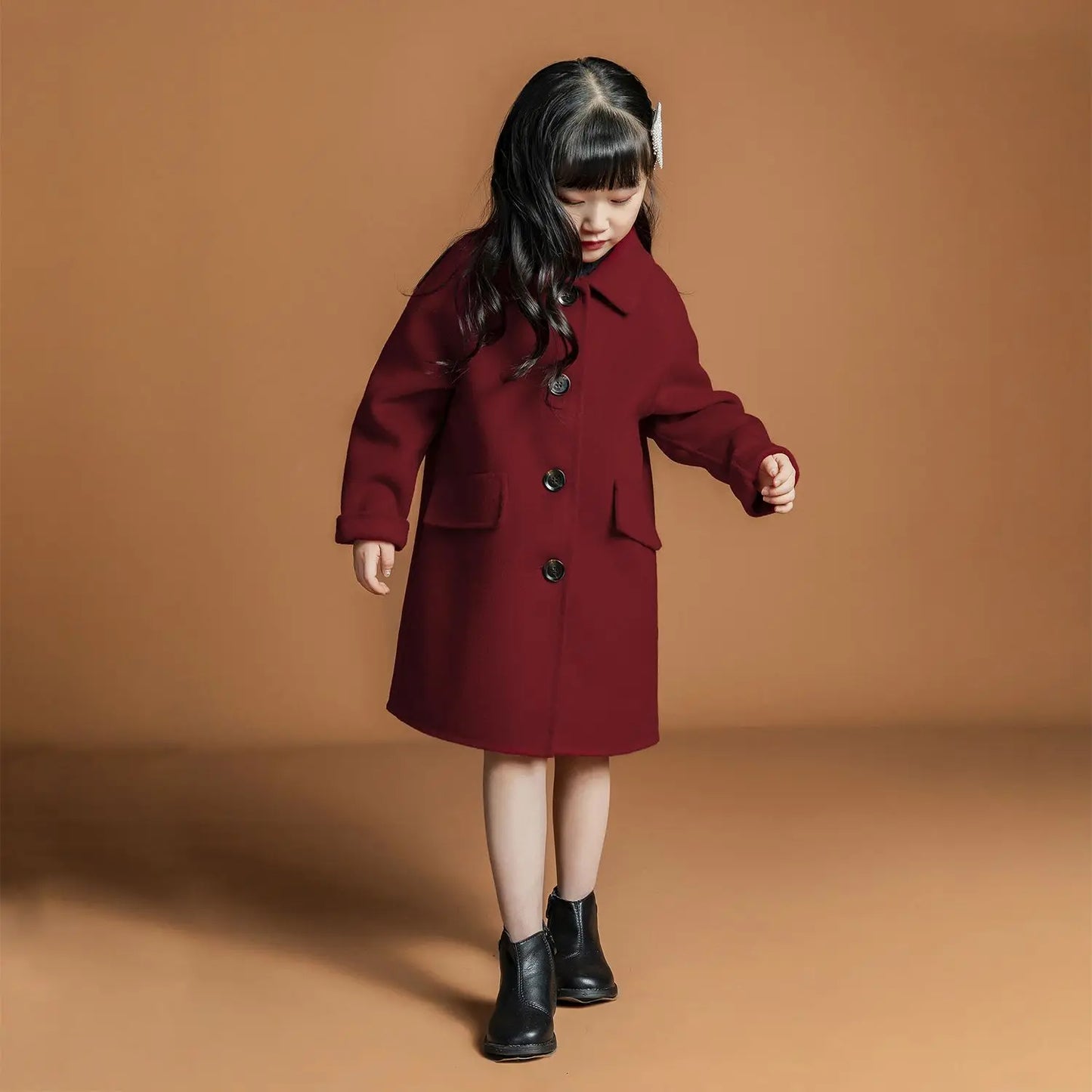 Girls Wool Coats Cute Kids Wool Jackets