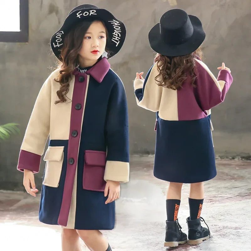 Woolen Coat Children Woolen Windbreaker