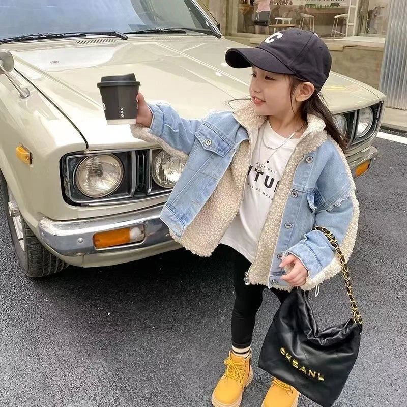 Jacket Fleece Denim Kids Coats