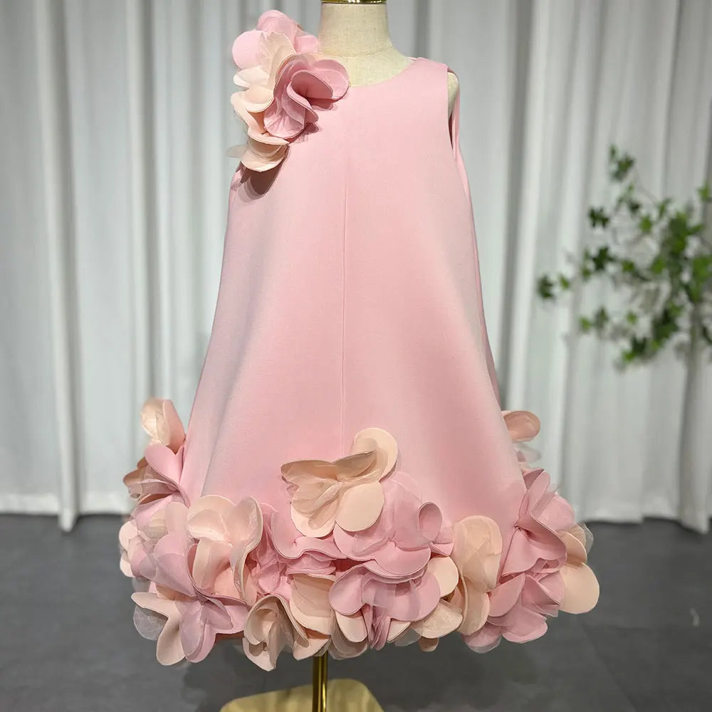 White Dress Pink Children Clothes for