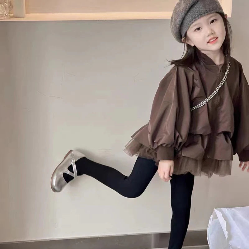 Coat Fake Two-Piece Mesh Children's Coat Top