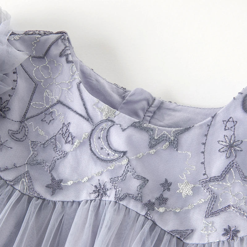 Gray Blue Dress Children Baby Girls
