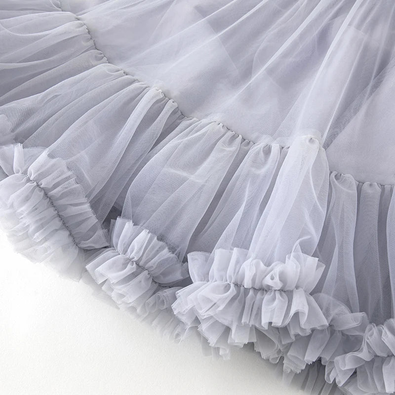 Gray Blue Dress Children Baby Girls