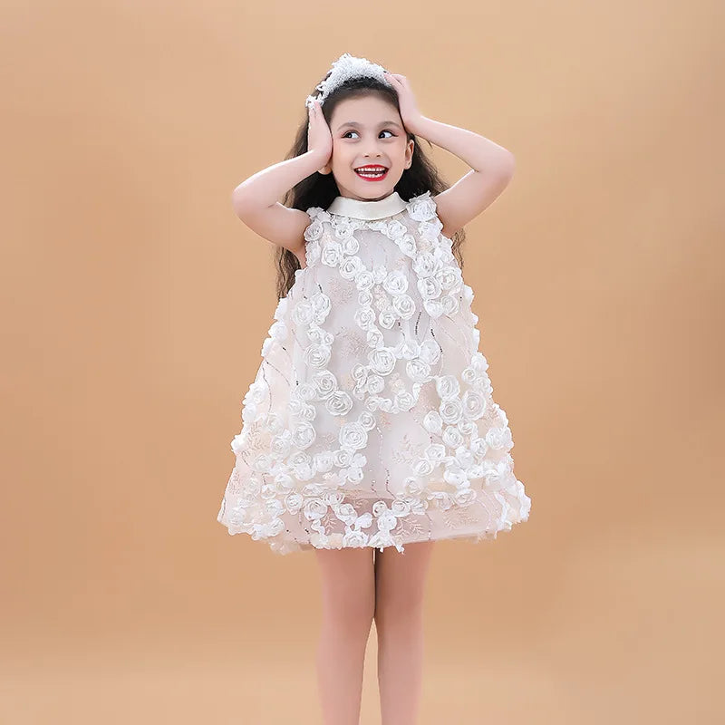 Sequin Children's Gown Fashionable Flower