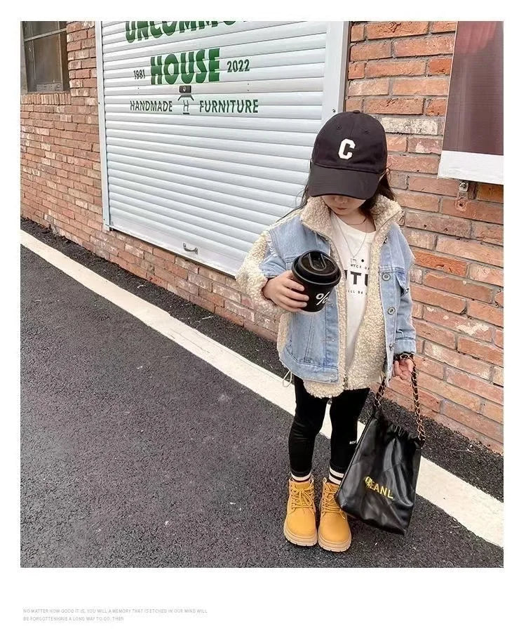 Jacket Fleece Denim Kids Coats