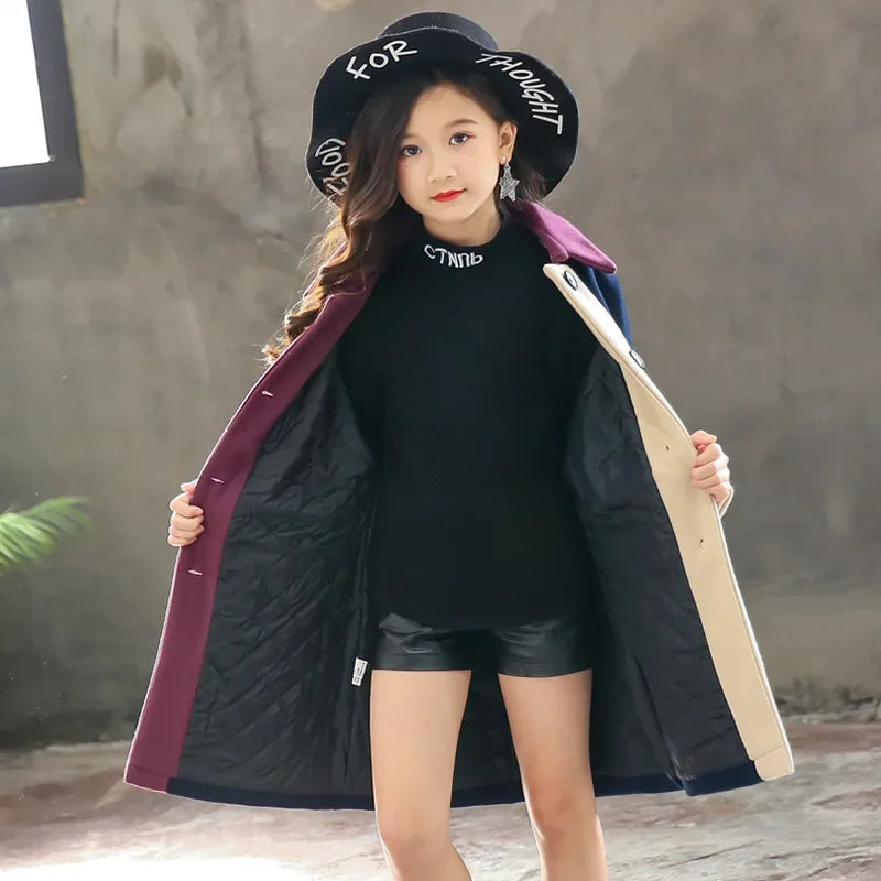 Woolen Coat Children Woolen Windbreaker