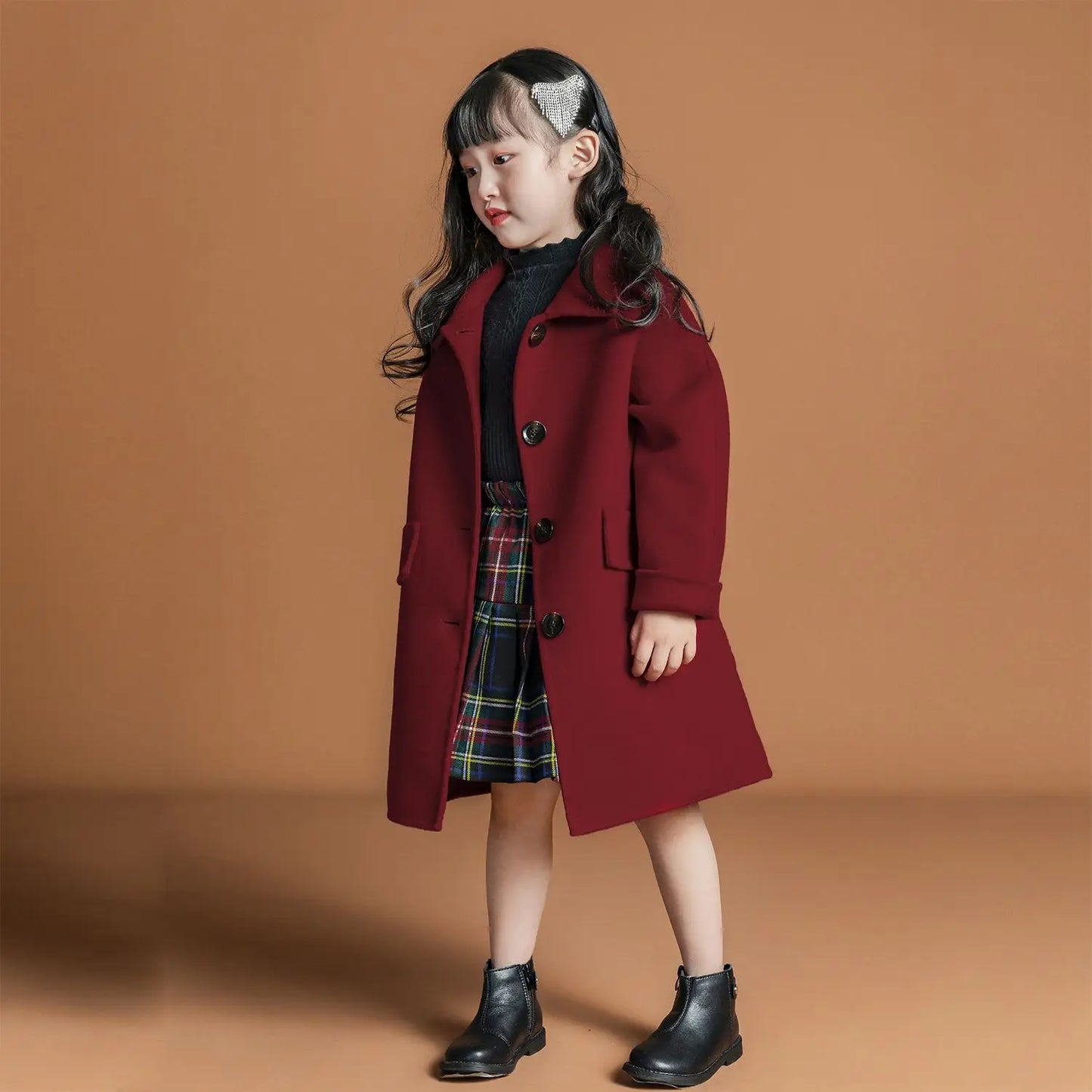 Girls Wool Coats Cute Kids Wool Jackets