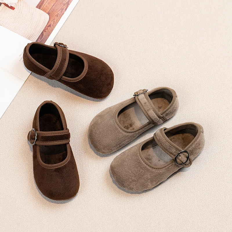 New Kids Solid Color Flat Shoes Size21-30